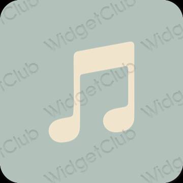 Estetsko zelena Apple Music ikone aplikacij
