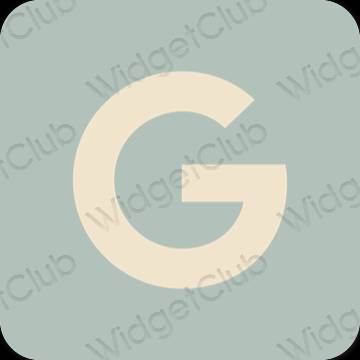 Estetyka Zielony Google ikony aplikacji