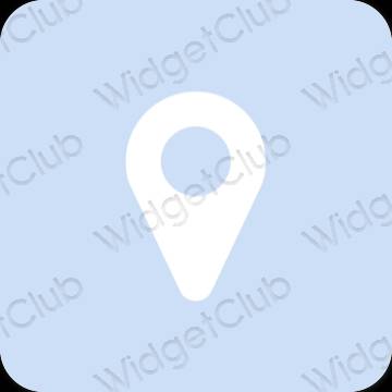 Stijlvol pastelblauw Map app-pictogrammen