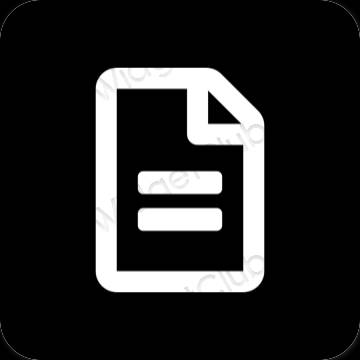 Ästhetisch Schwarz Notes App-Symbole