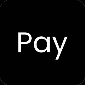 Aesthetic black PayPay app icons