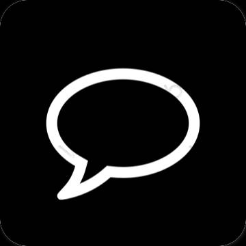 Estetyka czarny Messages ikony aplikacji