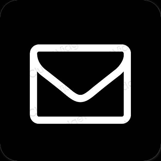 Estético Preto Gmail ícones de aplicativos