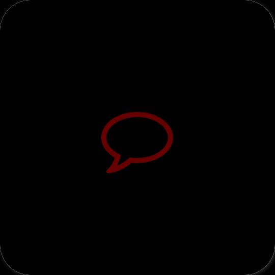 Estetické čierna Messages ikony aplikácií