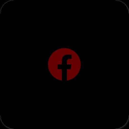 Aesthetic black Facebook app icons