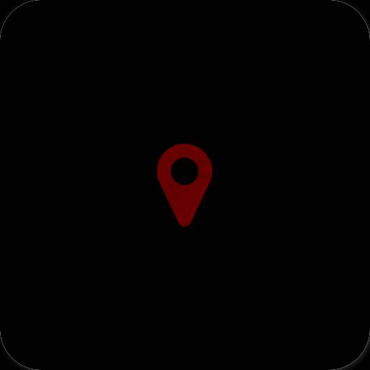 Æstetisk sort Google Map app ikoner