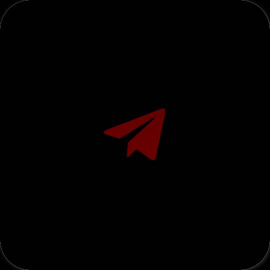 Estetic negru Telegram pictogramele aplicației