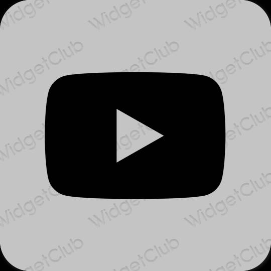 Estetisk grå Youtube app ikoner