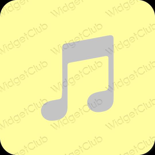 Esztétika sárga Apple Music alkalmazás ikonok