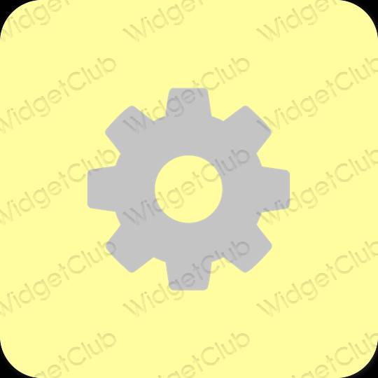 Estetické žltá Settings ikony aplikácií
