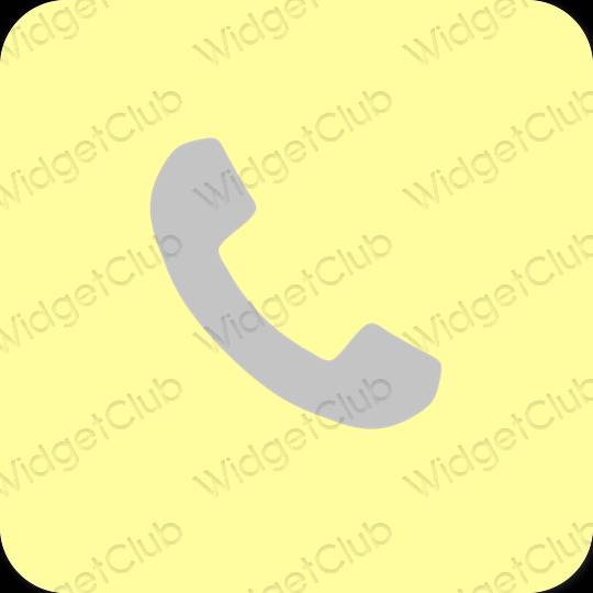 Estetik sarı Phone uygulama simgeleri