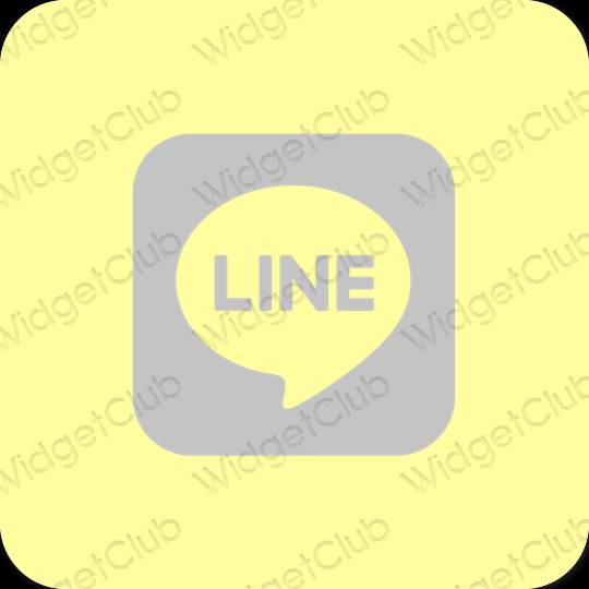 미적인 노란색 LINE 앱 아이콘