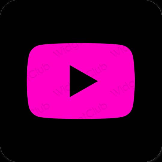Estético Rosa neon Youtube ícones de aplicativos