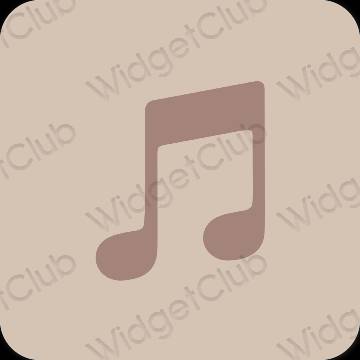 Естетски беж Apple Music иконе апликација