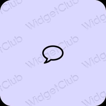 Æstetisk pastel blå Messages app ikoner