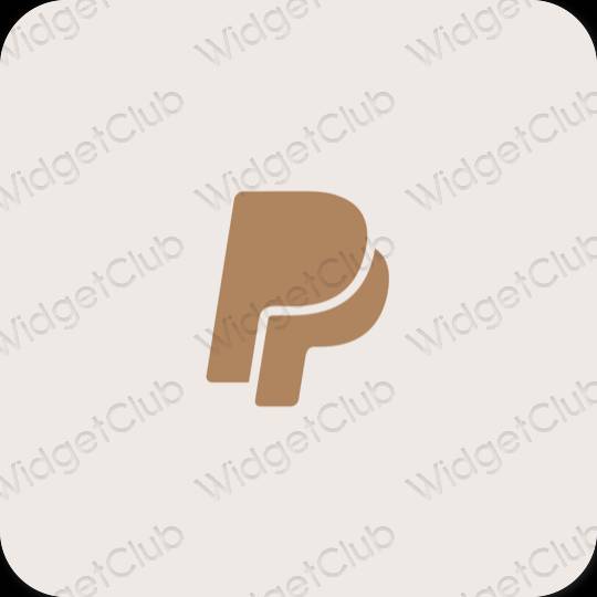 Estetyka beżowy PayPay ikony aplikacji