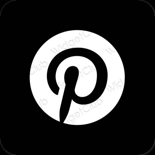 Esthétique noir Pinterest icônes d'application