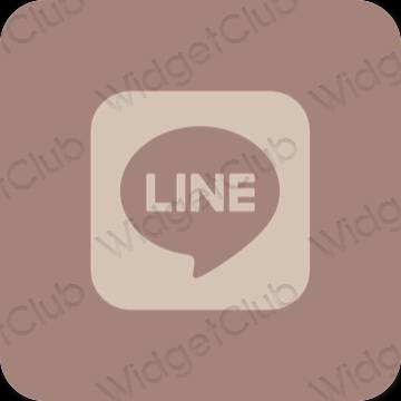 審美的 棕色的 LINE 應用程序圖標