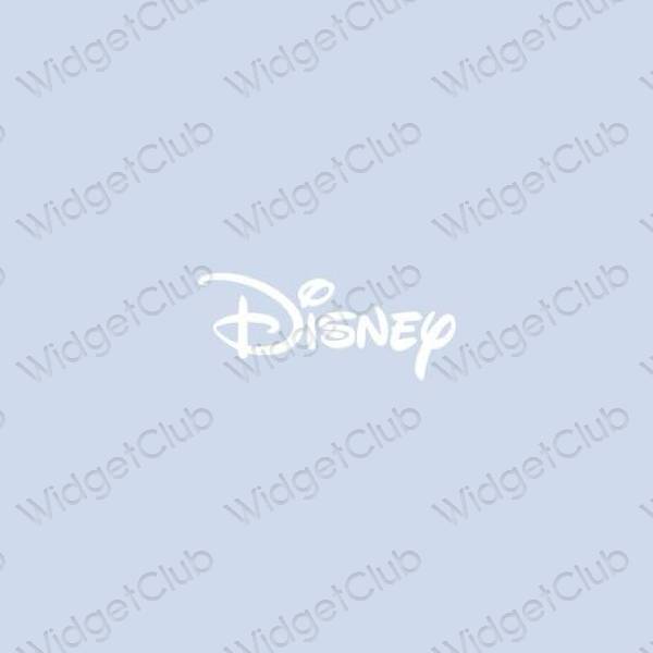Aesthetic pastel blue Disney app icons