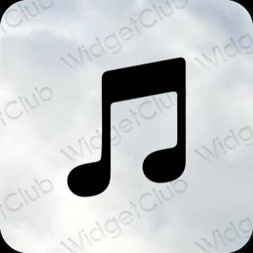 Ästhetisch Schwarz Apple Music App-Symbole