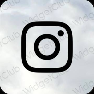 Естетичний чорний Instagram значки програм