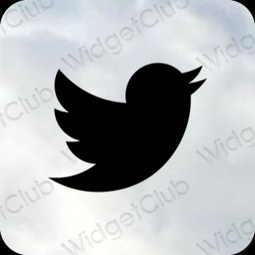 Aesthetic black Twitter app icons