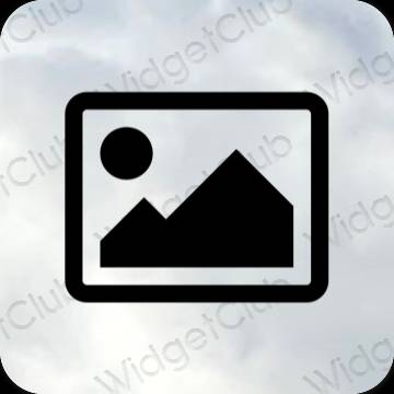 Æstetisk sort Photos app ikoner