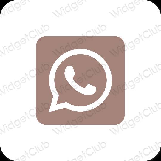 Esteettinen ruskea WhatsApp sovelluskuvakkeet