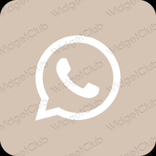 Esthétique beige WhatsApp icônes d'application