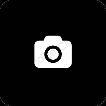 Estetický Černá Camera ikony aplikací