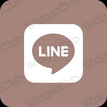 Estetisk brun LINE app ikoner
