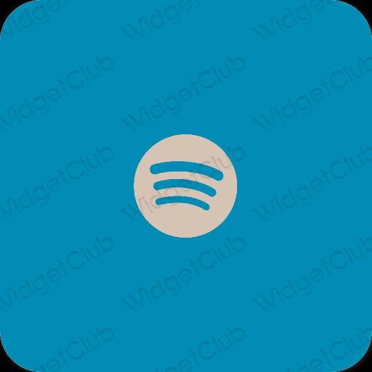 Aesthetic neon blue Spotify app icons