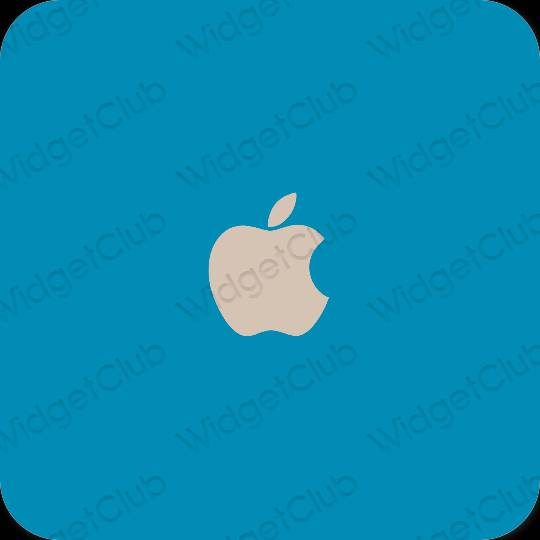 Estetické neónová modrá Apple Store ikony aplikácií