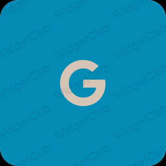 미적인 네온 블루 Google 앱 아이콘