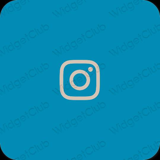 Естетичен син Instagram икони на приложения