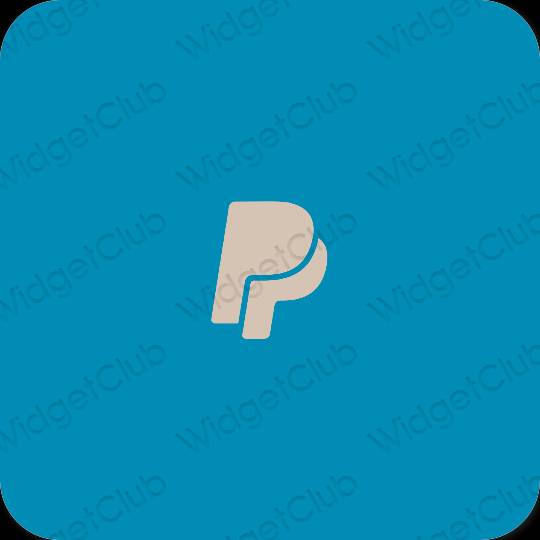 Estético azul neón Paypal iconos de aplicaciones