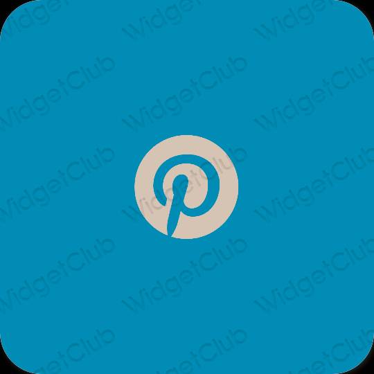 Естетичен неоново синьо Pinterest икони на приложения