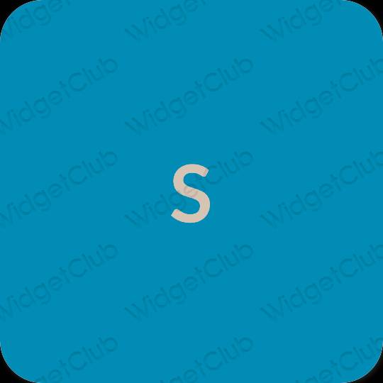 Æstetisk neon blå SHEIN app ikoner