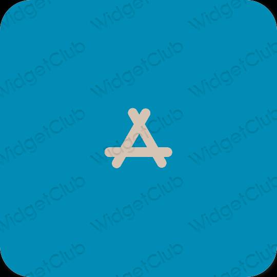 Estetic albastru neon AppStore pictogramele aplicației