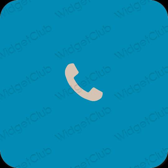 Estetyka niebieski Phone ikony aplikacji