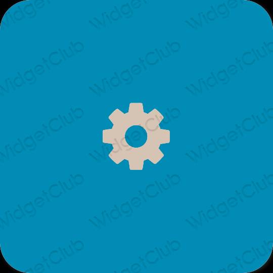 Esthétique bleu Settings icônes d'application