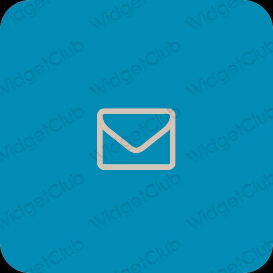 Estetsko neon modra Mail ikone aplikacij
