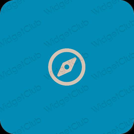 Estético azul Safari iconos de aplicaciones