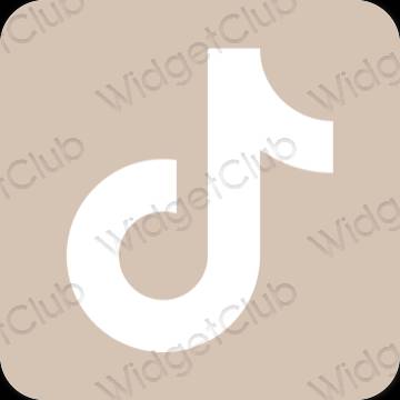 Estetyka beżowy TikTok ikony aplikacji