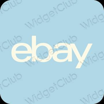 Aesthetic pastel blue eBay app icons