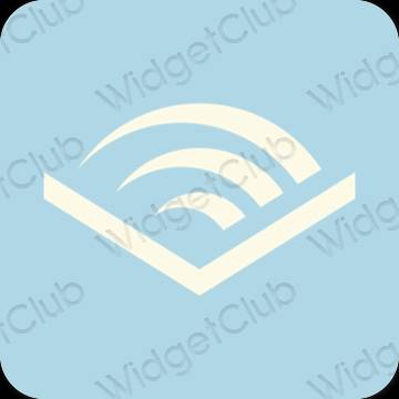 Ästhetisch pastellblau Audible App-Symbole