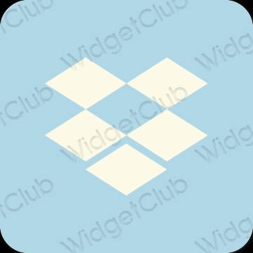 Estetico blu pastello Dropbox icone dell'app