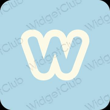 Estetico blu pastello Weebly icone dell'app