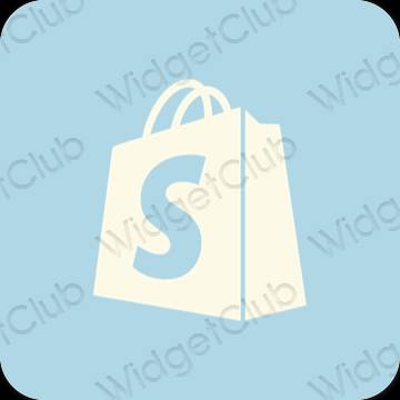 Aesthetic pastel blue Shopify app icons