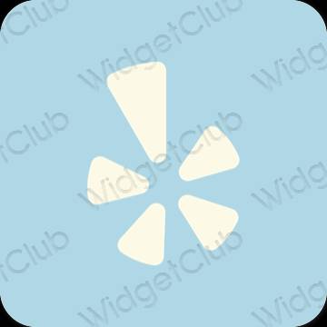 Aesthetic pastel blue Yelp app icons